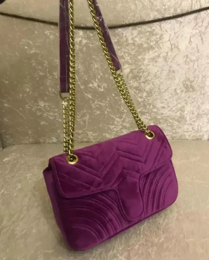 Velvet Marmont Chain Shoulder Bag Women s Fashion Crossbody Purse Designer Velvet Handbag