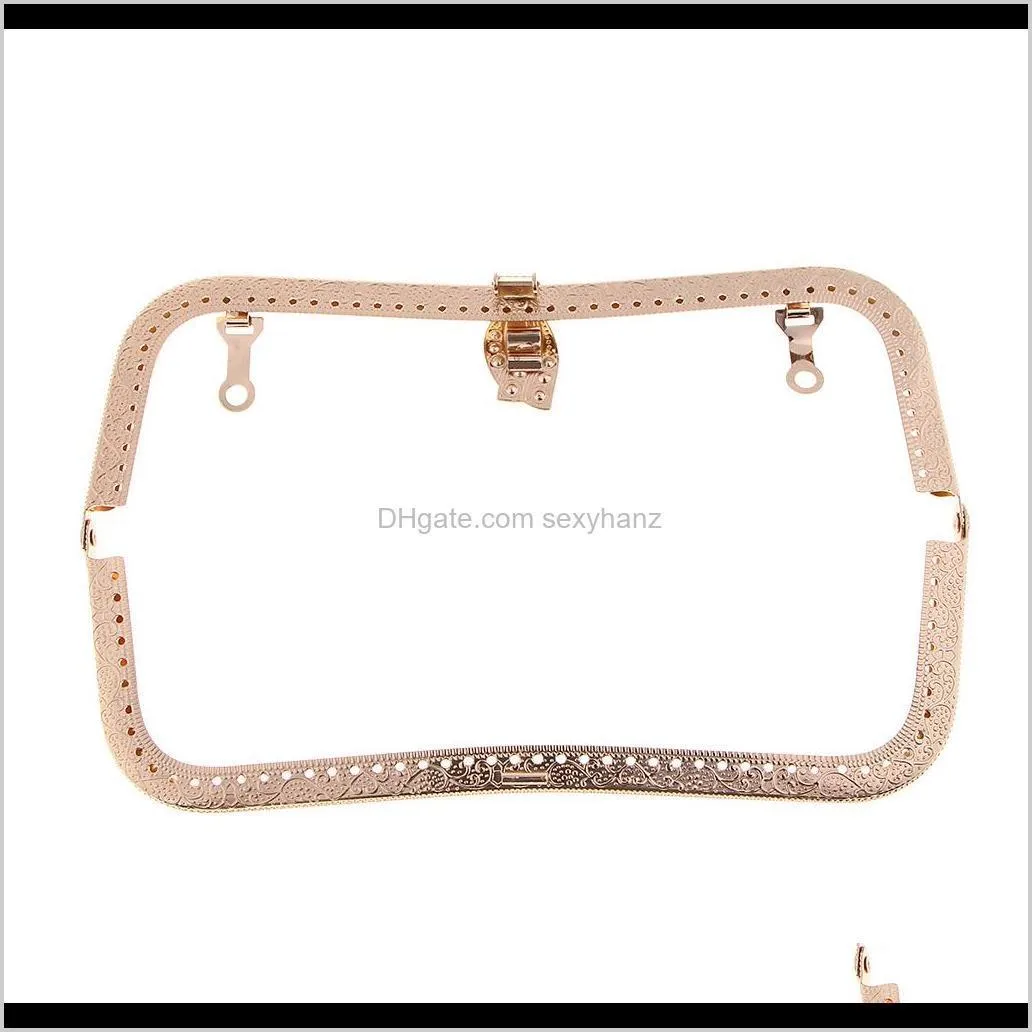 square metal purse frame 20cm with lock arch frame for wallet coin bag making