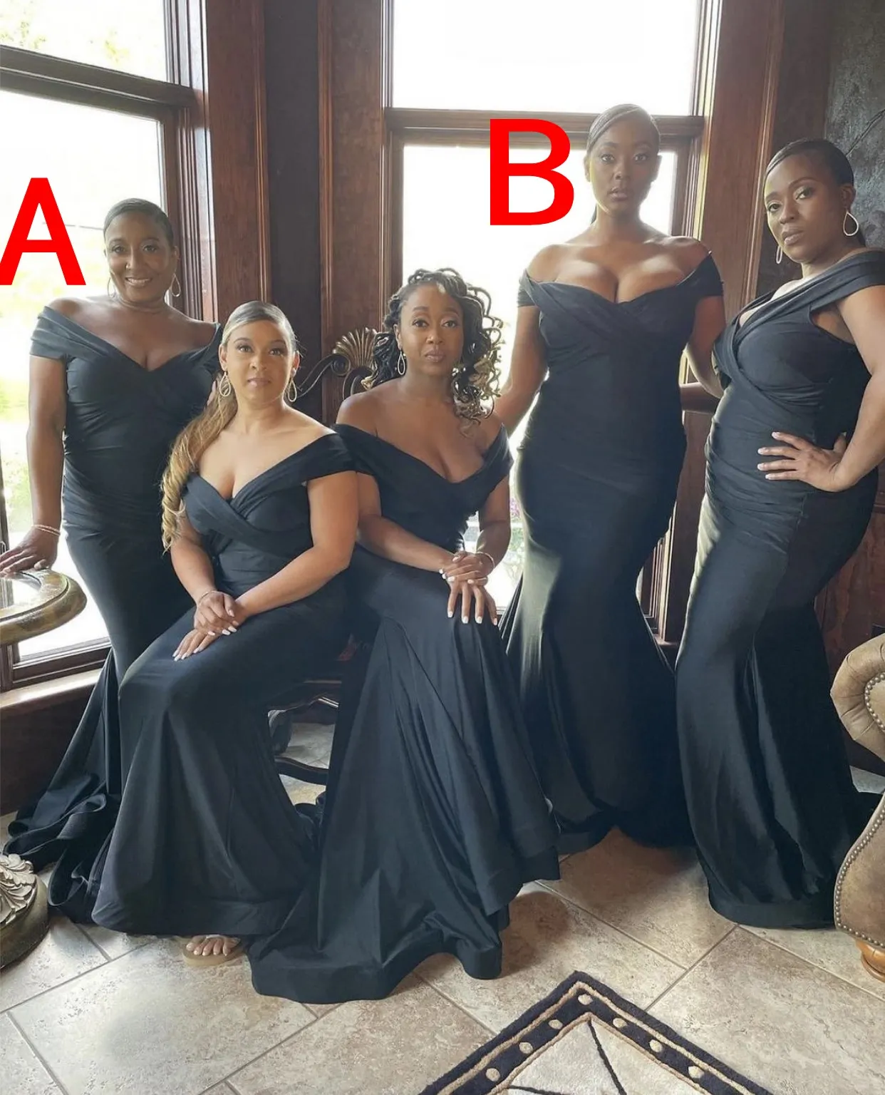 Black bridesmaid dresses wedding party shop