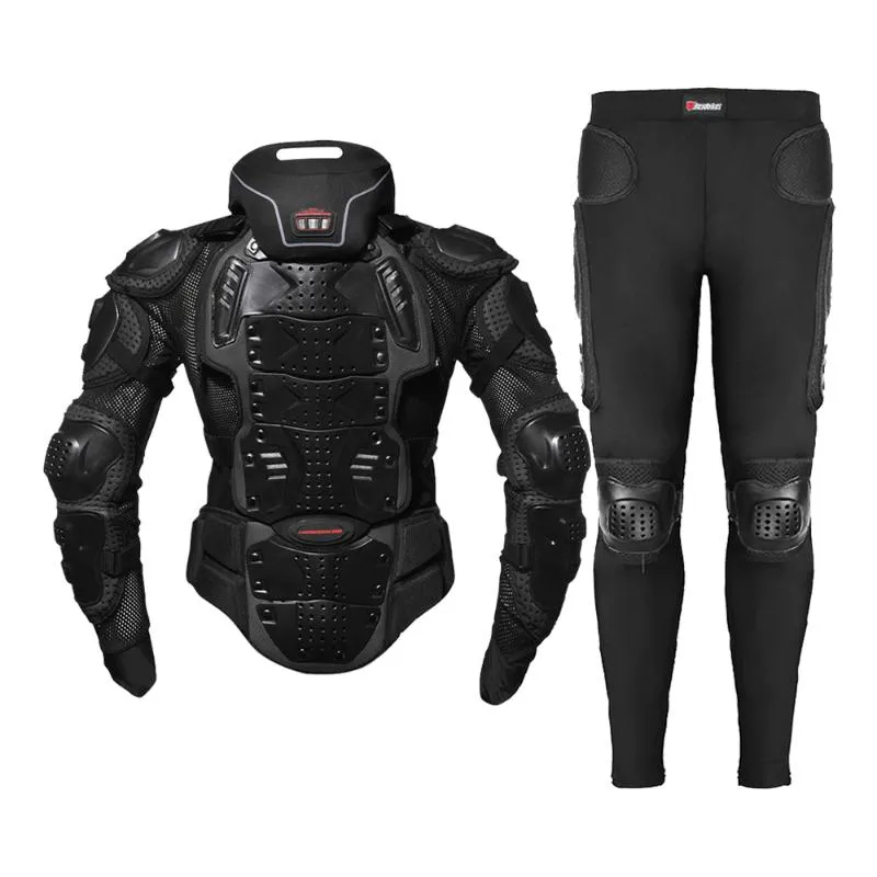 오토바이 자켓 + 바지 Black Moto Motocross 레이싱 바디 방어구 보호 장치 가드 Equiment S-5XL 의류