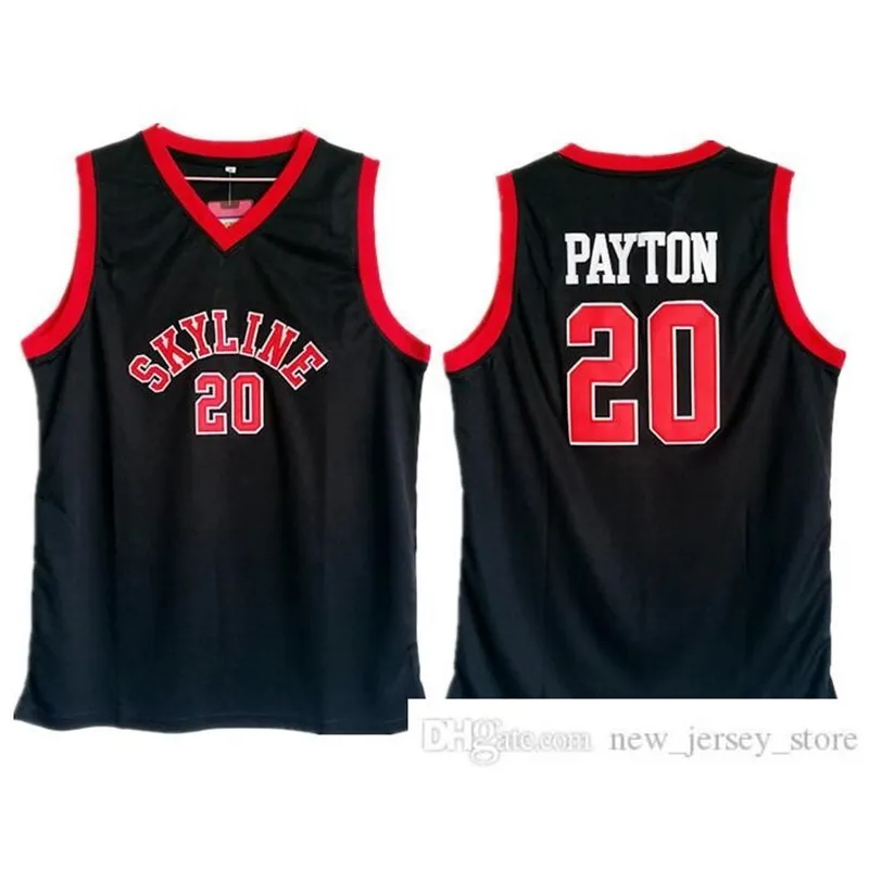 NCAA Black Skyline High School 20 Gary Payton Basketball Jersey Mens Steins Gary Payton