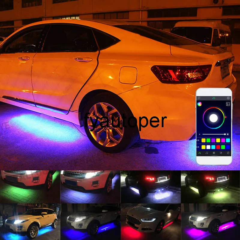4 Stücke RGB LED Unter Unterseite Auto Licht Tür Dekoration