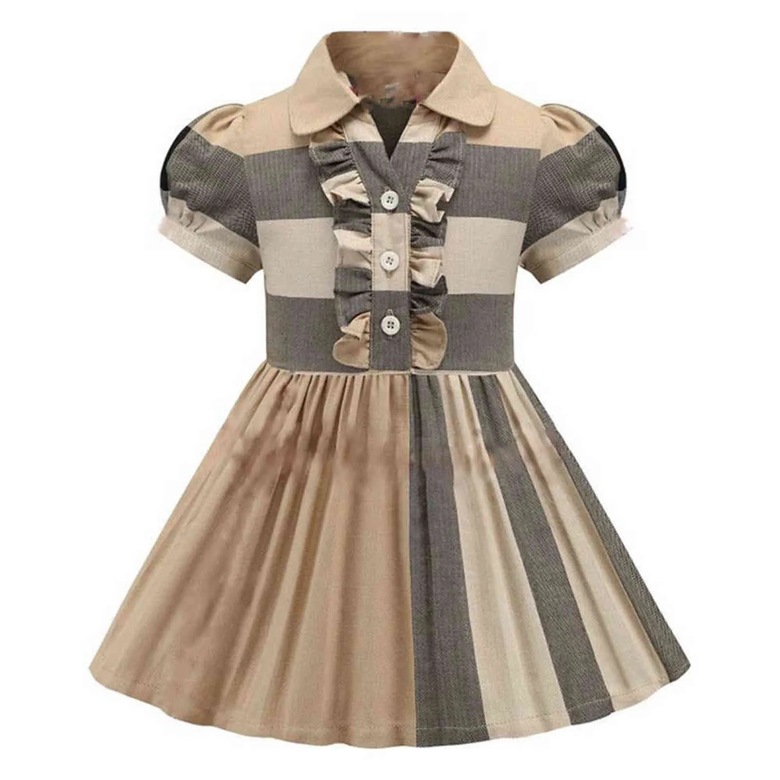 Robes d'été à carreaux pour bébés filles à manches courtes filles marques de luxe Designer enfants vêtements pour enfants robe de princesse pour filles G1129