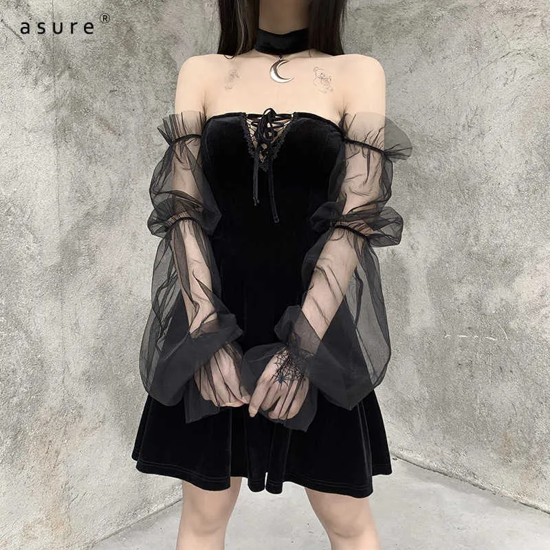 Traf Summer Sexy Dress Women Y2k Gothic Clothing Vintage Harajuku Girls Party Dresses Punk Vestidos Toppies 22434 210712
