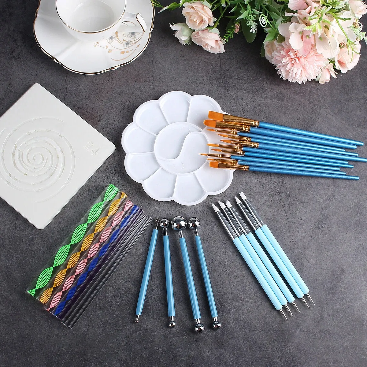 53 pcs Mandala Dotting Tools Set Rock Pintura Kit Nail Art Craft Caneta Pintura Estêncil Suprimentos Pedra Mandala Arts desenho Home Decor Activity