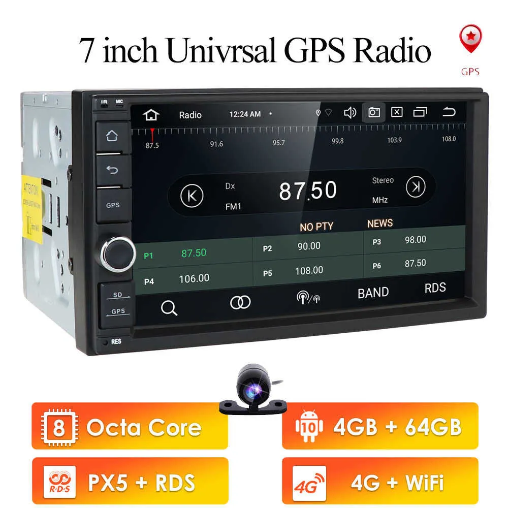 8Core 4G + 64G PX5 Android 10 2 DIN-auto Radio Multimedia Videospeler Universele Auto Stereo GPS-kaart voor Volkswagen Nissan Hyundai