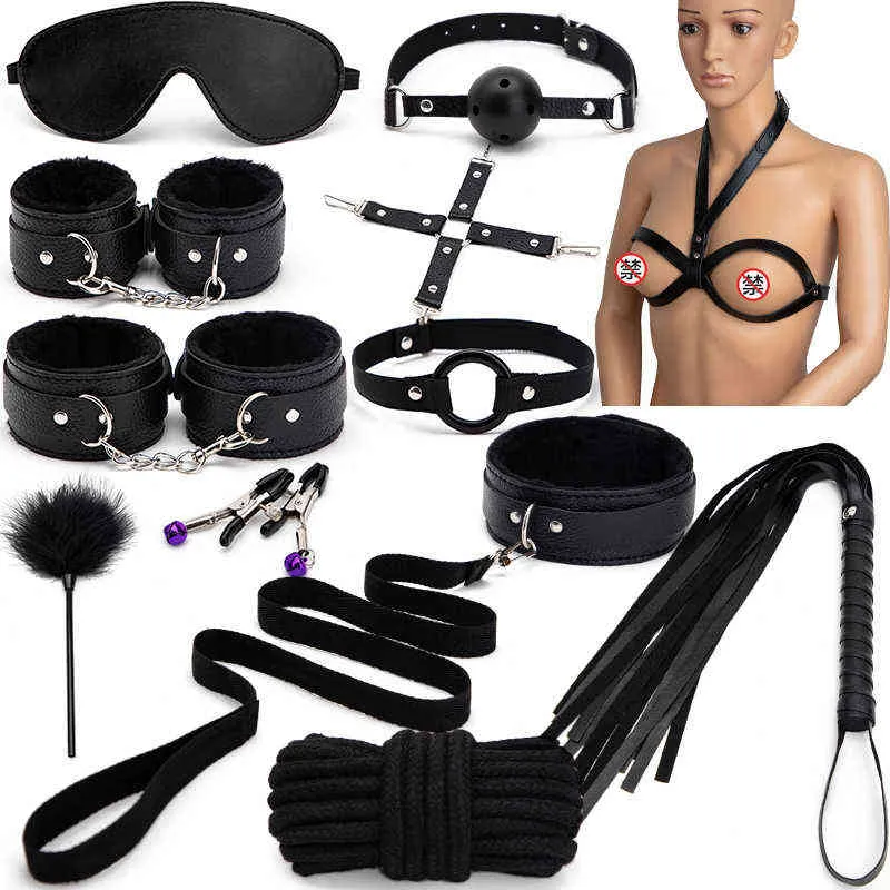 Bondages Plush Leather BDSM Kits Bed Restraint Bondage Set Slave Handcuffs  Collar Gag Whip SM Sex Toys For Women Couples Gay Adults 1122 From  Sexvibrators, $20.35