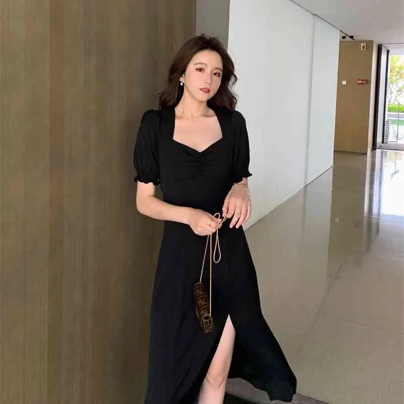 S-L Plus Taille Summer Girls Boho Parti Chiffon Femme Robe Vintage Oversize Sleeve Sleeve Femmes Robes Robe Vestido 210417