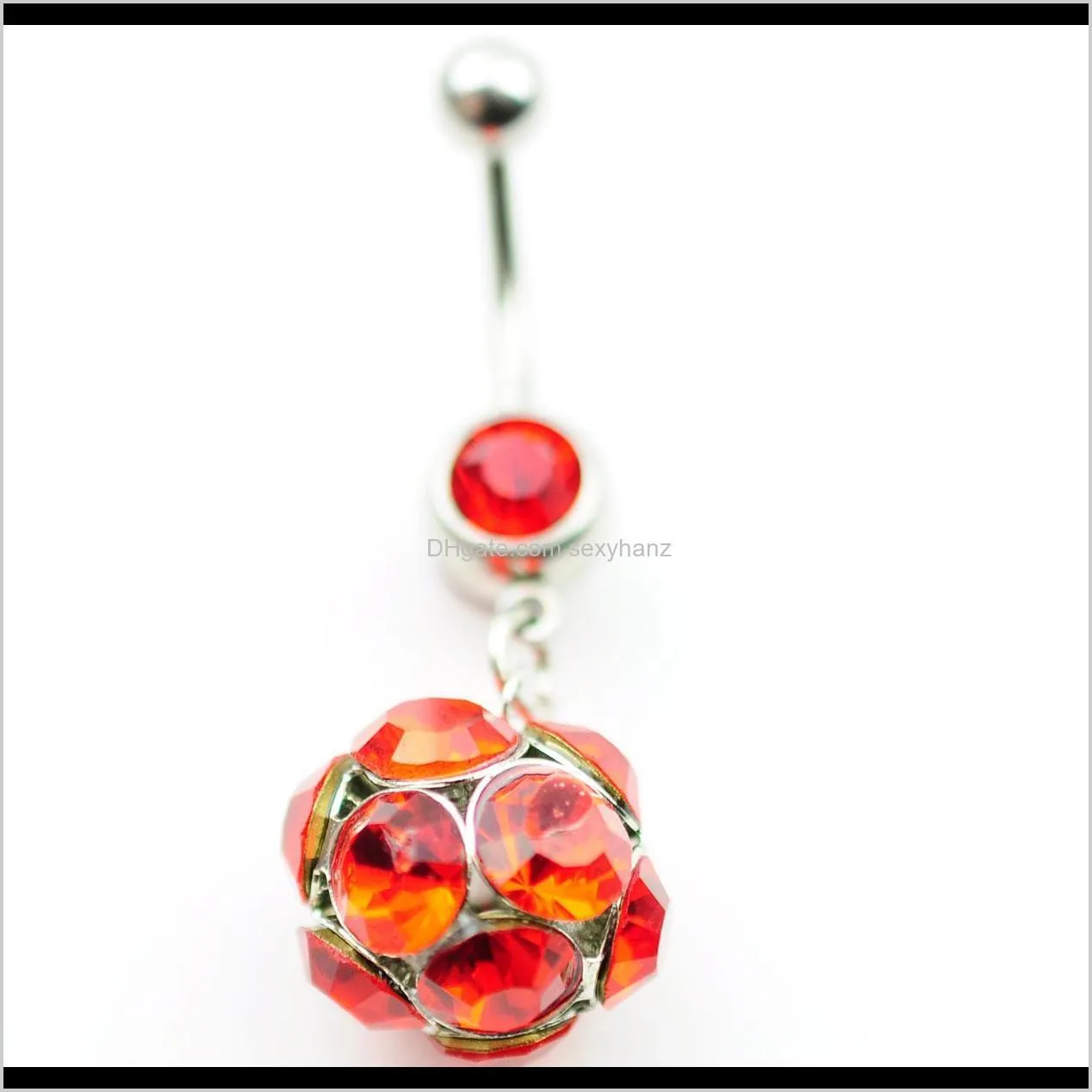 d0153 ( 3 colors ) belly button navel rings body piercing jewelry dangle fashion charm lovely cz stone steel 10pcs/lot