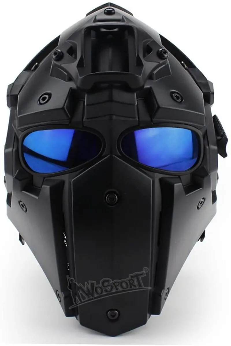 Tactical Airsoft Helmet with Full Face Protective Mask kit for Hunting  Cosplay