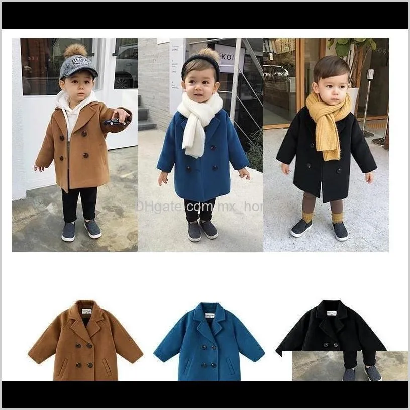 spring autumn baby boys woolen jackets coats long style handsome boy plaid outwear kids clothes children jacket