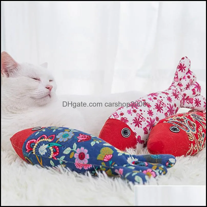 Realistic Manual Fish Cat Kick Chew Toy with Catnip Funny Interactive Kitten Pillow Bite Supplies PHJK2107