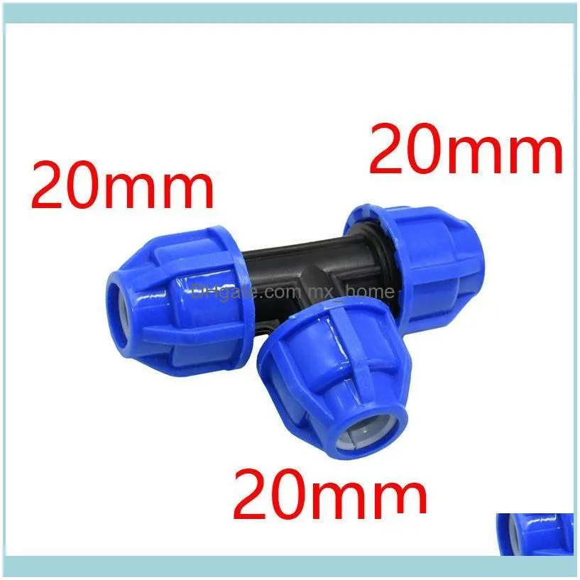 T-type 20mm 25mm 32mm Pvc Pe Tube Tee Water Splitter 1/2 3/4 1inch Pipe Reducing Connector 1pcs Watering Equipments