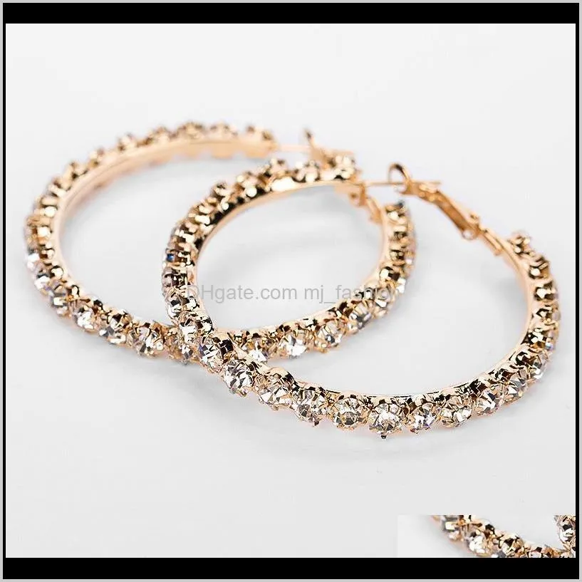 yfjewe 2020 new hot sale crystal rhinestone earrings women gold sliver hoop earrings fashion jewelry earrings for women ps1559