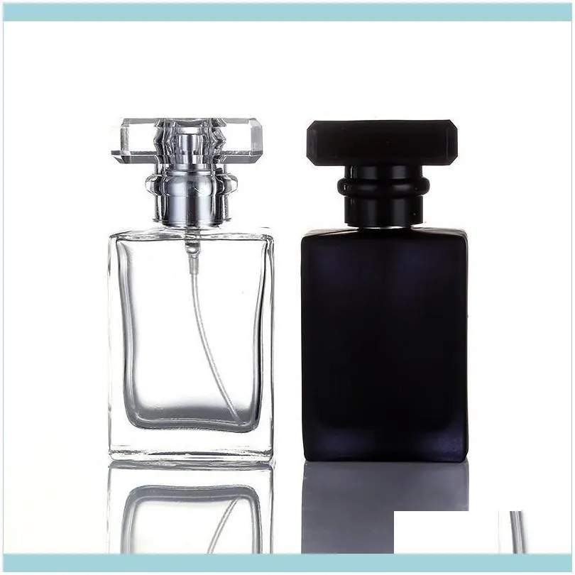 Bouteille Parfum Déodorant Santé Beauté30Ml Clair Noir Portable Verre Par Pulvérisation Bouteilles Vides Conteneurs Cosmétiques Avec Atomiseur Pour Trav