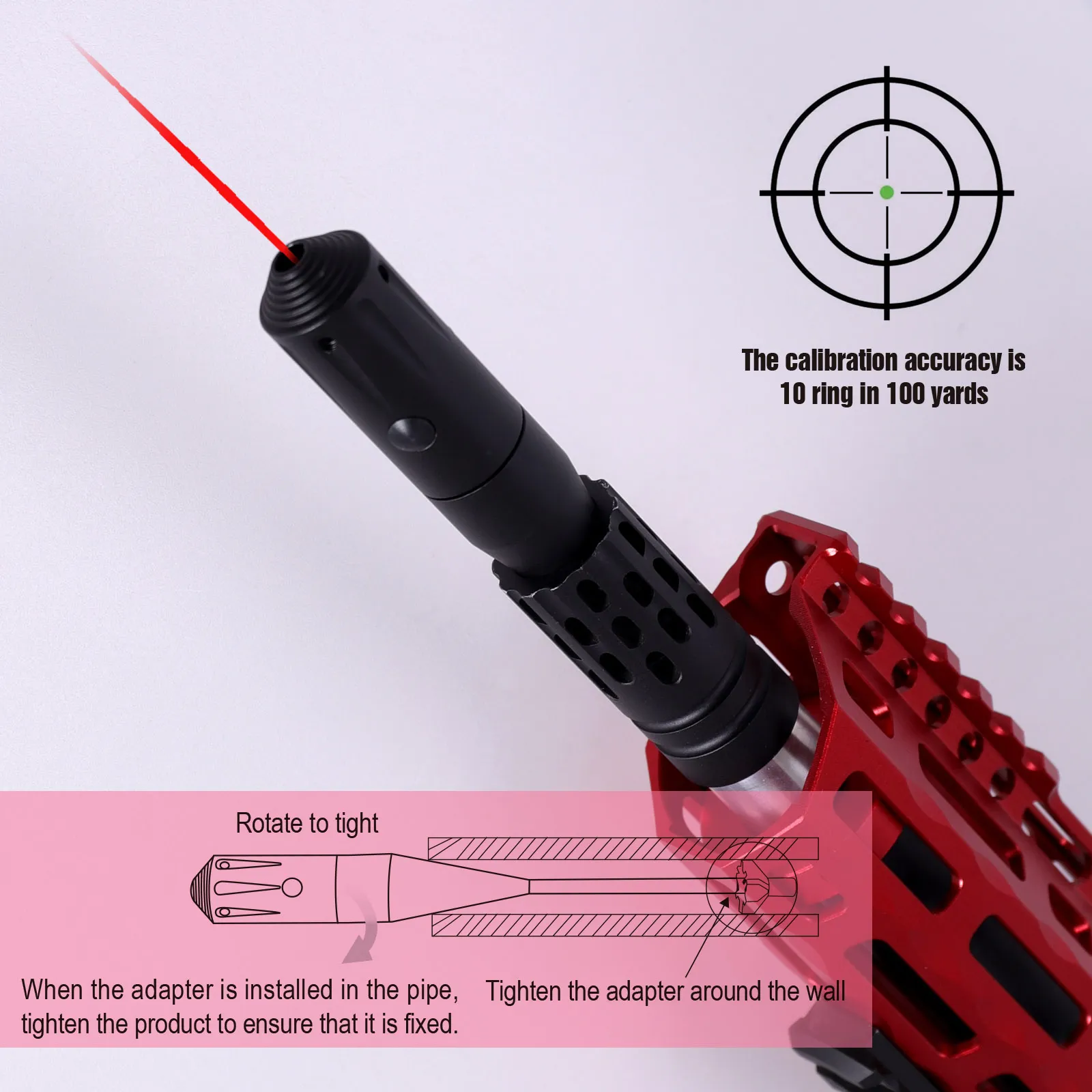 Trirock Acessórios Táticos Caça Red Laser Boroseighter Kits para .177 para .78 Calibre Riflescope furo de visão com desligamento