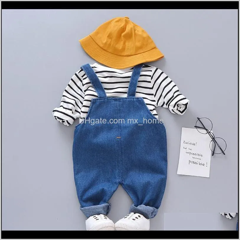 baby clothing sets children 1 2 3 4 years birthday suit boys tracksuits kids fashion sport suits t-shirt overalls 2pcs set 201023