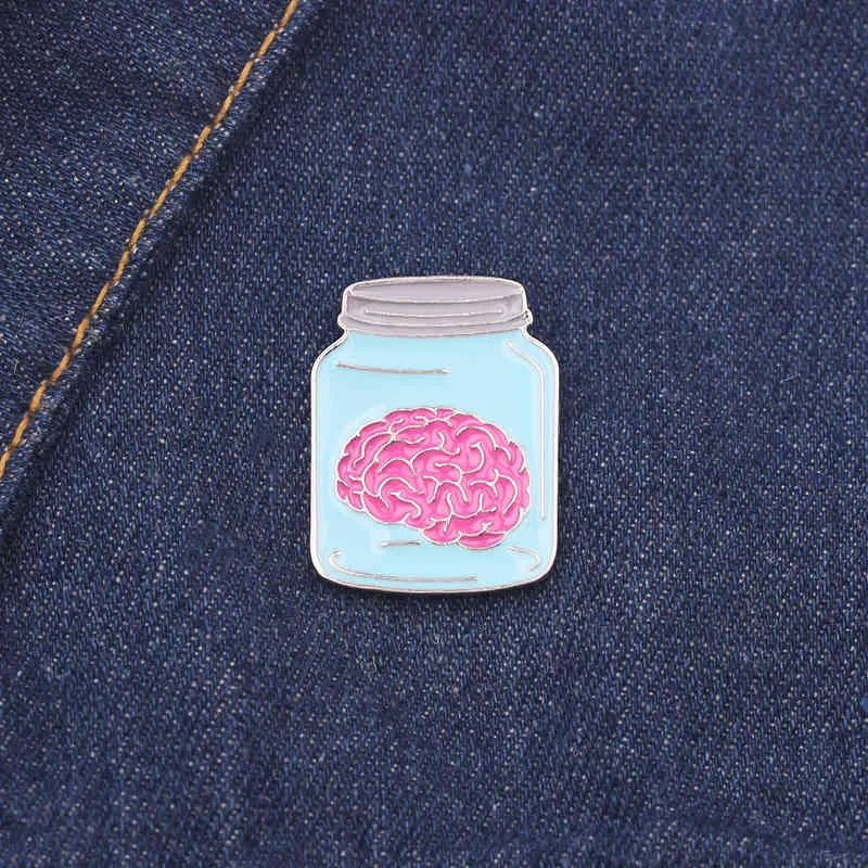 Entier 10 PCS/LOT cerveau broche Badge médecin neurologie cadeau rose émail broches métal bijoux à la mode mignon broches pour les femmes