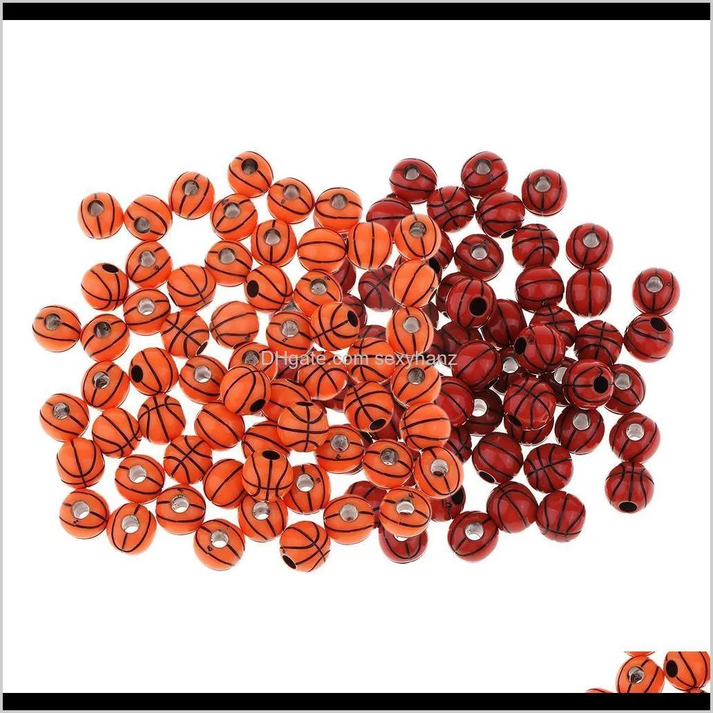 wholesale 120pcs 12mm resin spacer loose beads decorative basketball beads for diy findings crafts