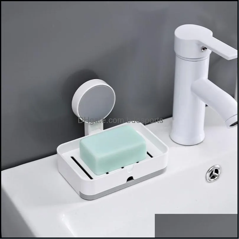 Bath Accessory Set Punching Simple Mounted And Storage Creative Soap Box Wall Anti No Tide Affordable Drain