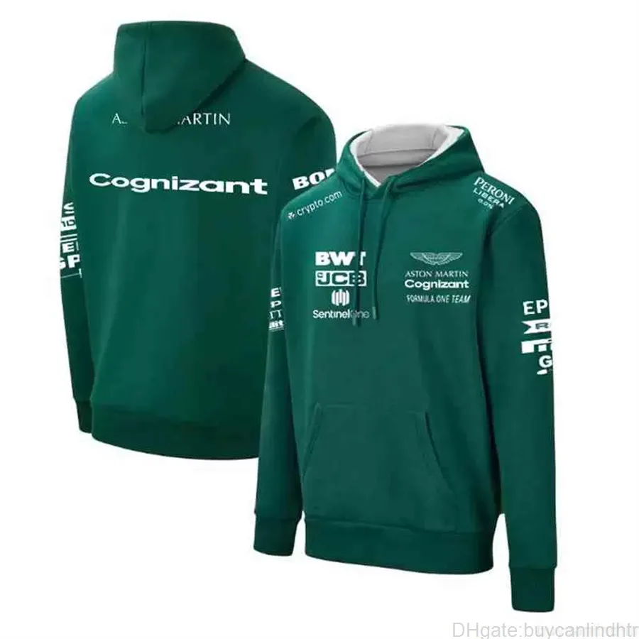 Hot-Selling 2021-F1 Aston Martin Racing Hoodie Classic Formel One Mäns Jersey Extreme Sports Lovers Casual Fashion T-shirt Gre T6S0
