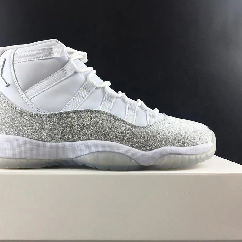 Air 11 Metallic Silver AR0715-100 11S XI White Women Men Sports Shoes أحذية غير رسمية أفضل المدربين جودة الركلات مع الصندوق الأصلي