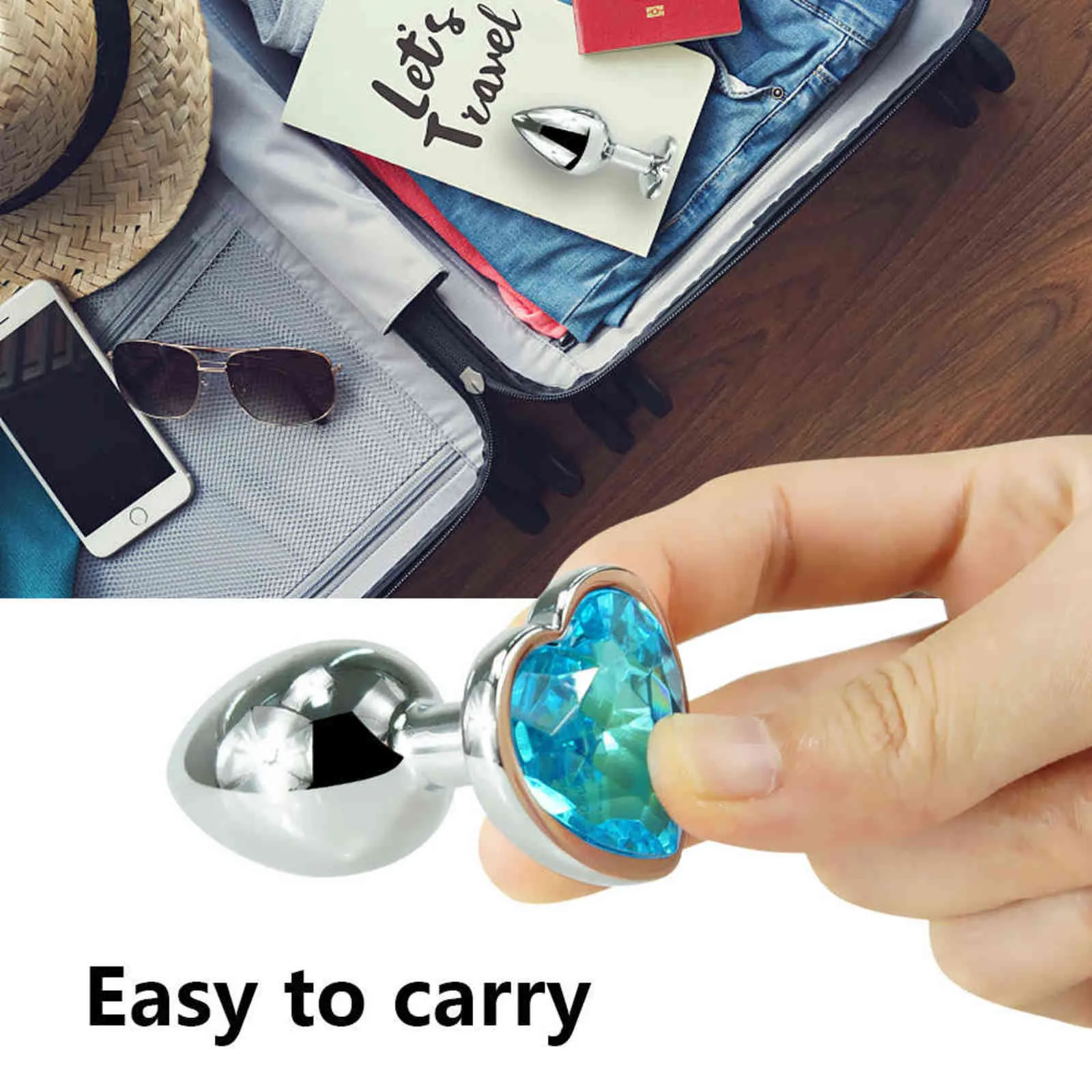Nxy Sex Anal Heart Stainless Smooth Steel Crystal Plug for Couple Butt Stimulator Toys Metal Ball Massager Dil_voghion.com