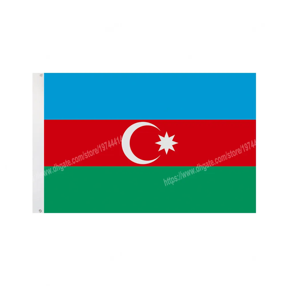 Azerbeidzjan vlaggen National Polyester Banner Flying 90 * 150 cm 3 * 5ft vlag over de hele wereld wereldwijd buiten kan worden aangepast