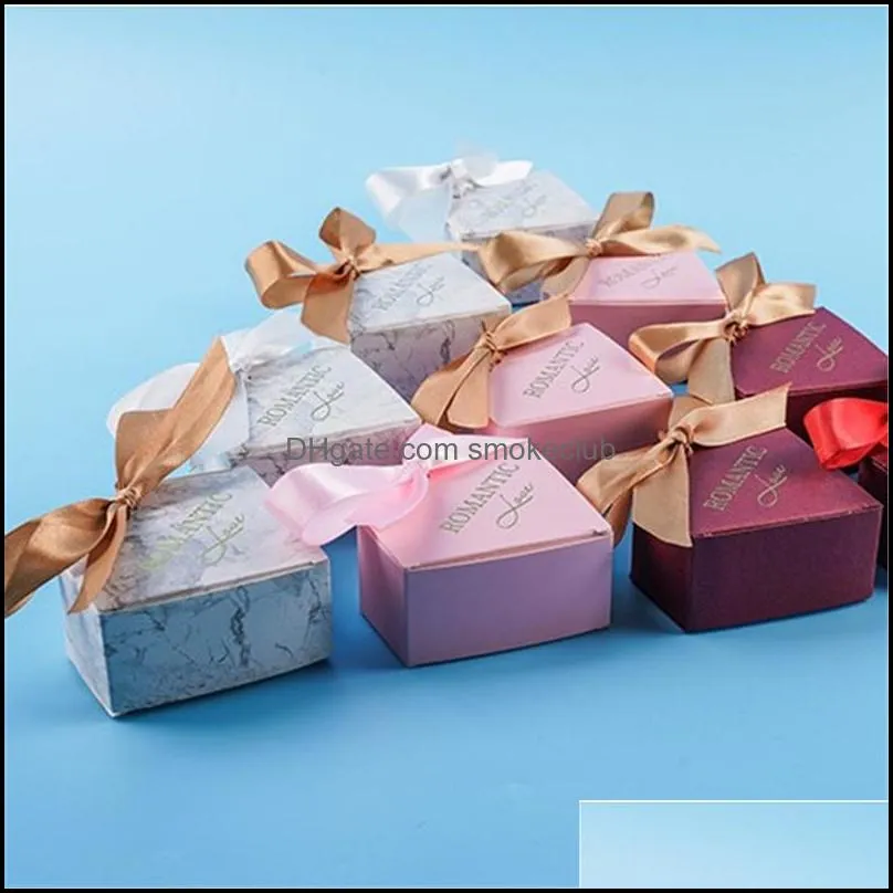 Wedding Heart Box Flower Ribbon Party Gift Boxes Wedding Favors Gift Boxes for Wedding Events CCF7754