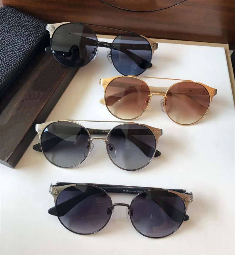 Vintage fashion design sunglasses PORNNOISSEU cat eye metal frame round lens retro style versatile outdoor uv400 protective glasses top quality