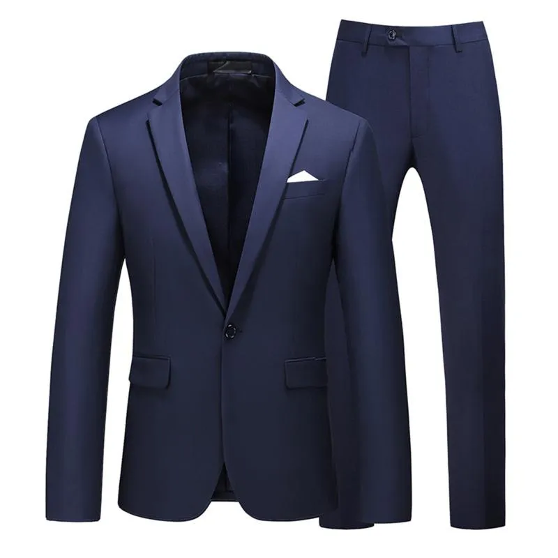 Męskie Garnitury Blazers Moda Elegancka Biznes Mężczyźni Solidna Kolor Dwuczęściowy Zestawy Na Jesień 2021 Multicolor Costume Homme