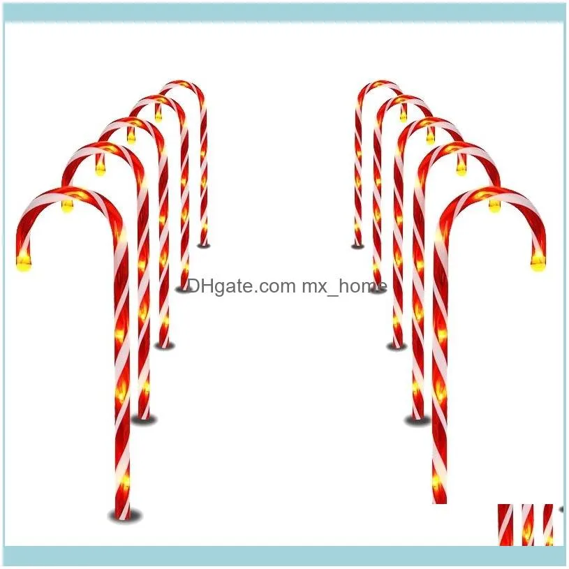 Dekorationer Festliga Party Supplies Hem GardenKristmas Candy Cane Pathway String Jul / År Semester Utomhus Trädgård Glöd i mörkret