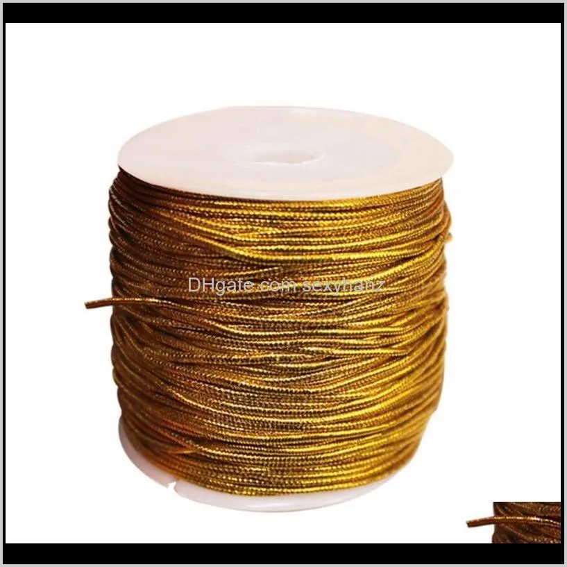 25m/roll gold/silver packing rope ornaments string elastic cords for home decor handmade christmas gift packing crafts diy