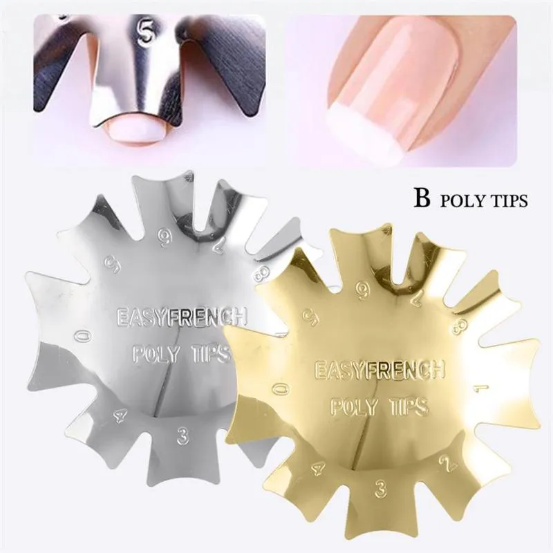 Nail Art Kits 1pc Multi-Store Stainless Steel Mall Form Edge Trimmer French Line Stencil Smile Manicure Tool