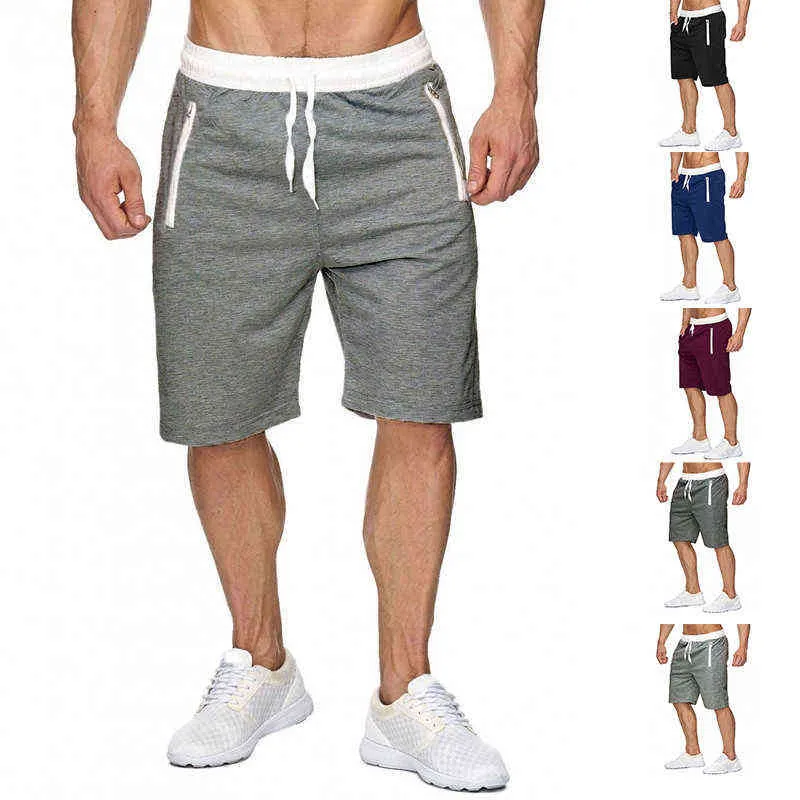 Męskie Spodenki Dorywczo Hip Hop Streetwear Mężczyzna Siłownie Fitness Krótkie spodnie Joggers Sportswear Spodenki Kulturystyka Homme 2021 H1206