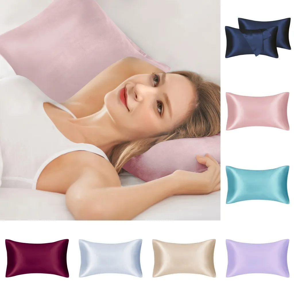 12 hours Ship Silk Pillowcases Mulberry Pillow Case Queen Standard King for Hair and Skin Hypoallergenic Pillowcase Cover DHL ship