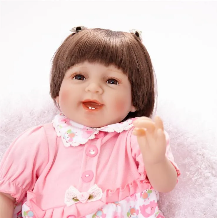 Handmade 22 Inch Silicone Smiling Reborn Pinky Reborn Dolls