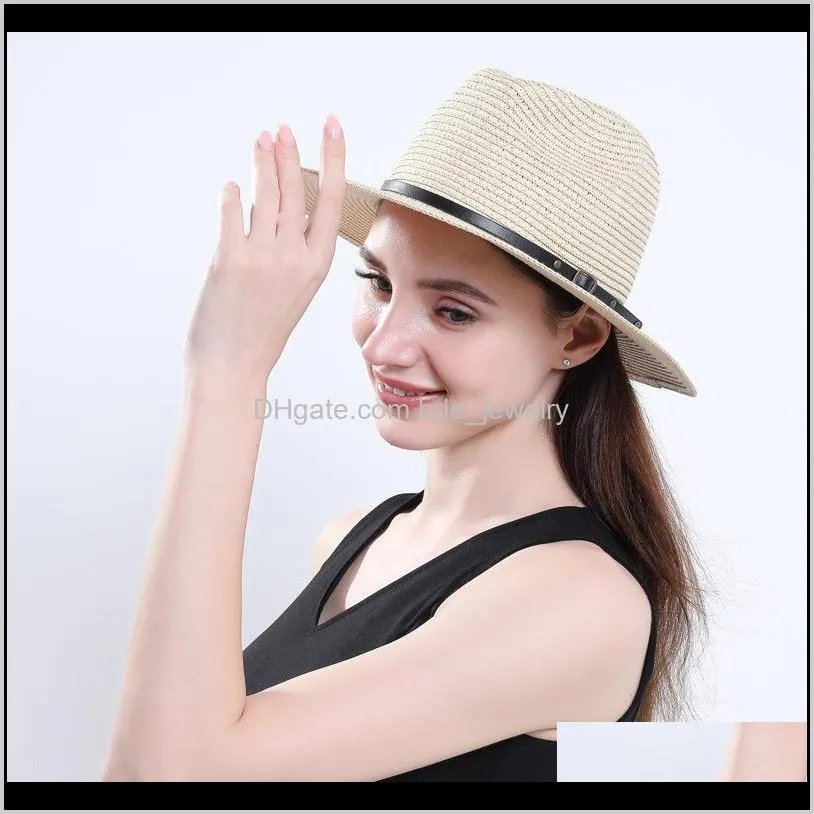 simple foldable wide brim floppy girls straw hat sun beach women summer uv protect travel cap lady female hats