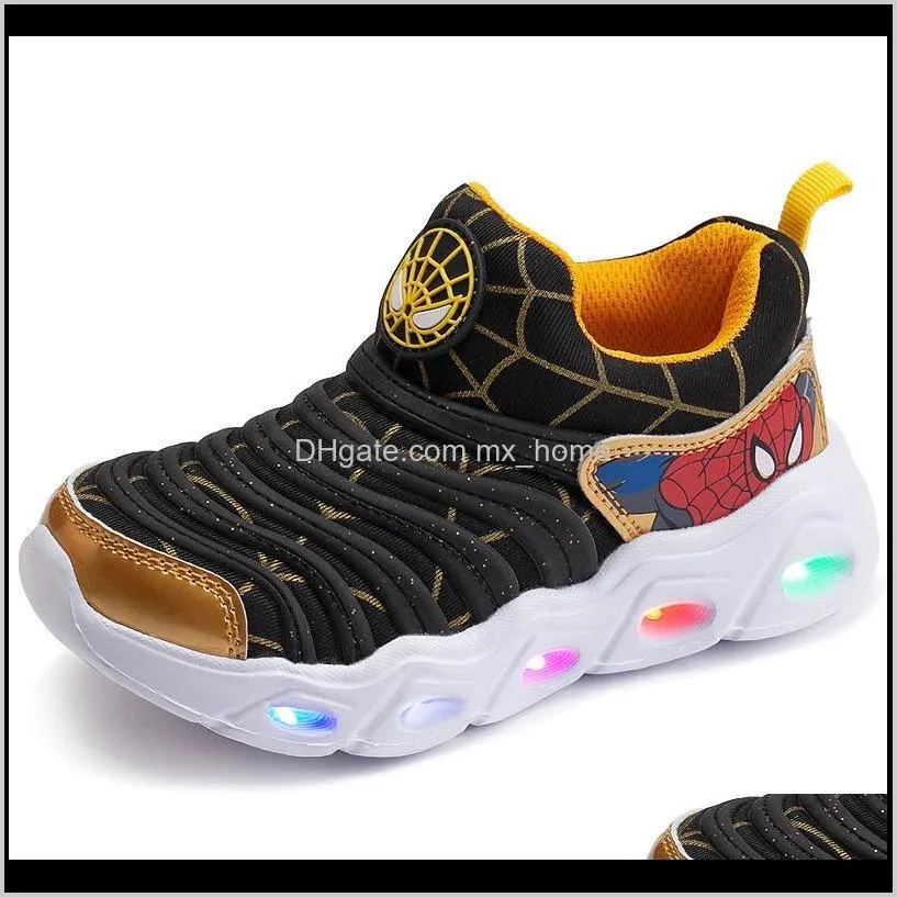 caterpillar led shoes children`s 2021 new spring mesh sports shoes child girl princess stretch outdoor sports hiking shoes