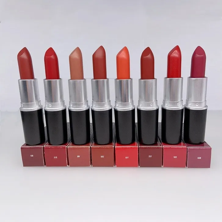 Matowy Lipstick Color Box 3G Z Natural Waterproof Shimmer Satin Lipsticks Makeup Wysokiej Jakości Długotrwałe Kremowe Creamsheen Lip Kosmetyki Hurtownicy