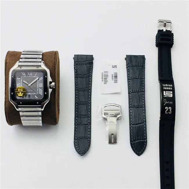 Men's 39.8mm Silver-Tone Stainless Steel Automatic Watch with Date (1847MC Movement)