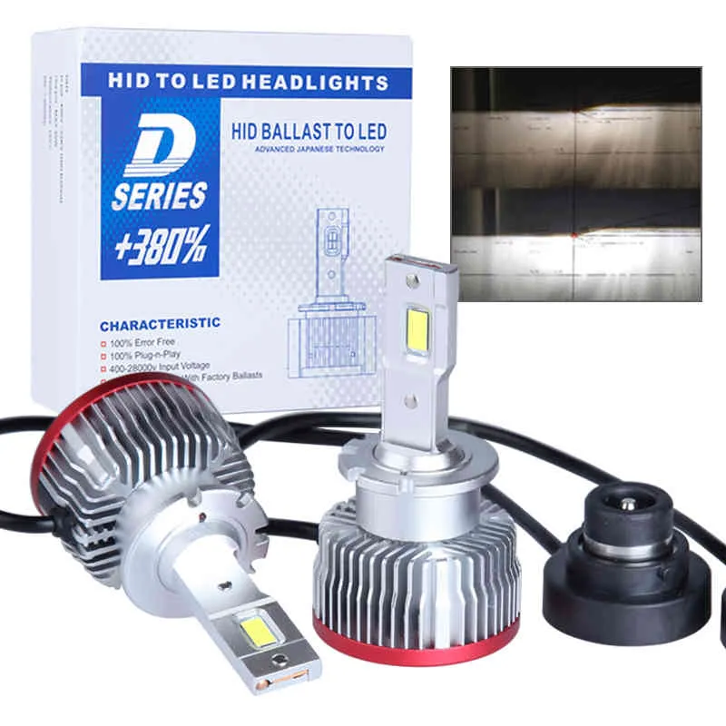 2PCS D2S D3S Plug And Play LED Bulb Replacement Original HID D1S D2R D4S D4R D5S D8S Built-in Canbus Led Headlight 6000K 15000LM