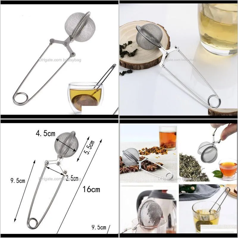 2021 teas infuser 304 stainless steel sphere mesh tea strainer coffee herb spice filter diffuser handle tea ball top quality