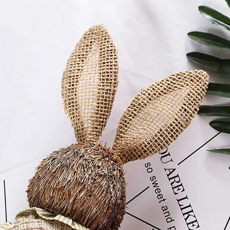 Cute Straw Rabbit Bunny Easter Decorations Holiday Home Garden Wedding  Ornament MAK