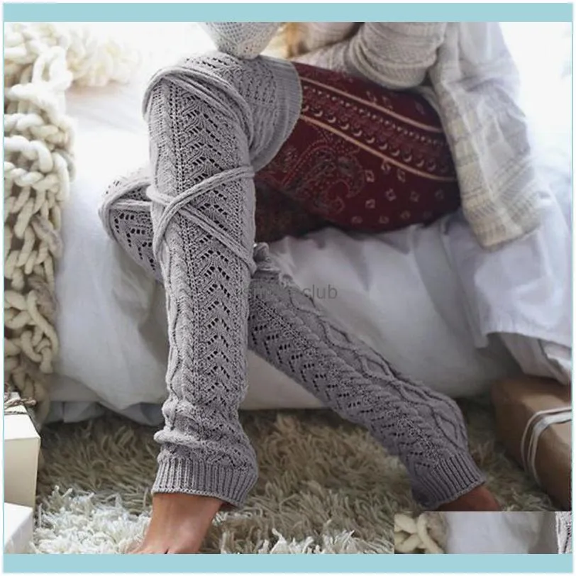 Girls Ladies Long Stockings Knitted Socks Warm Thigh High Fashion Sports Dance Knee Warmers Drop