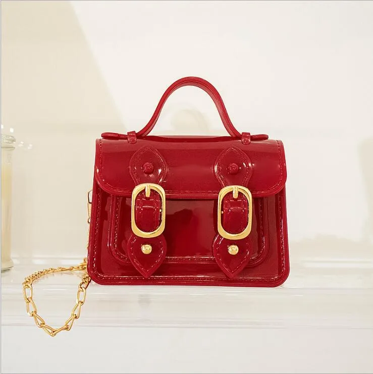 HBP 미니 PVC 여성 가방 핸드백 Tote Red.