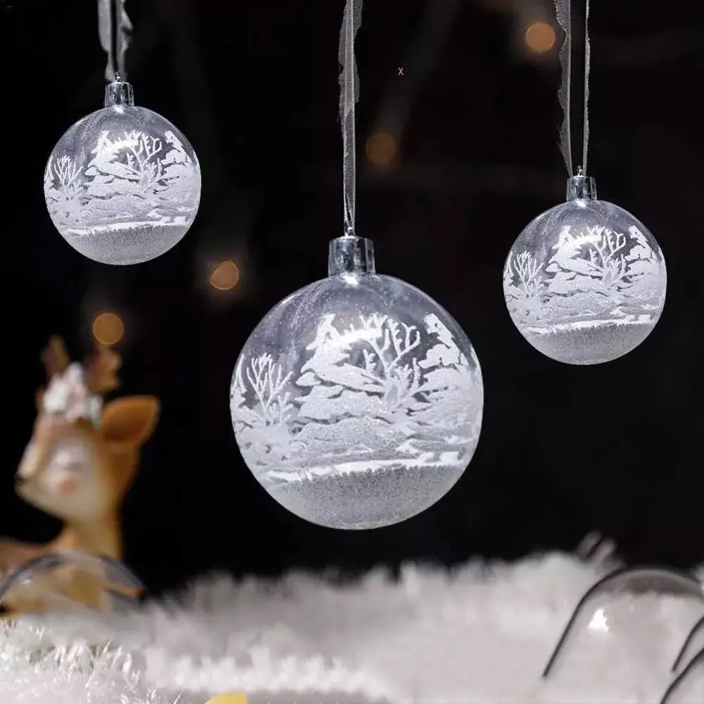 Snow Ball Xmas Pendants Glass Ornaments, Home & Outdoor Decor For