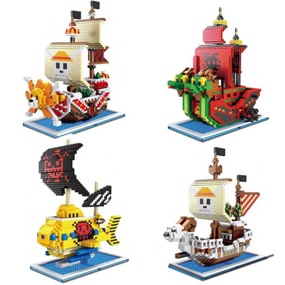 ZMS One Piece Pirates Ship Movie Mini Diamond Building Blocks