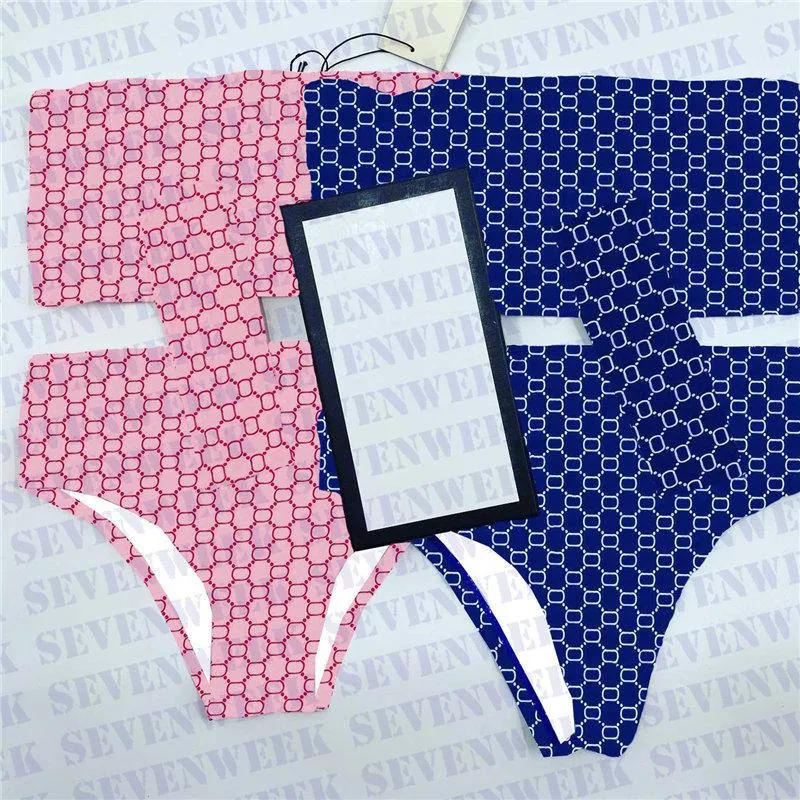 Full Letter Print Women Bikini 3szt. Zestaw z pałąkiem na głowę Sexy Ladies Stroje kąpielowe Elastyczność Letnie damskie plażowe stroje kąpielowe