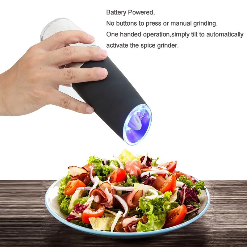 Gravity Induction Electric Pepper Mills Large Capacity Automatic Induction  Peppers Grinder Spice Grain Sea Salt Processor Seasoning Container Kitchen  ZL0648 From Lonyee, $16.84